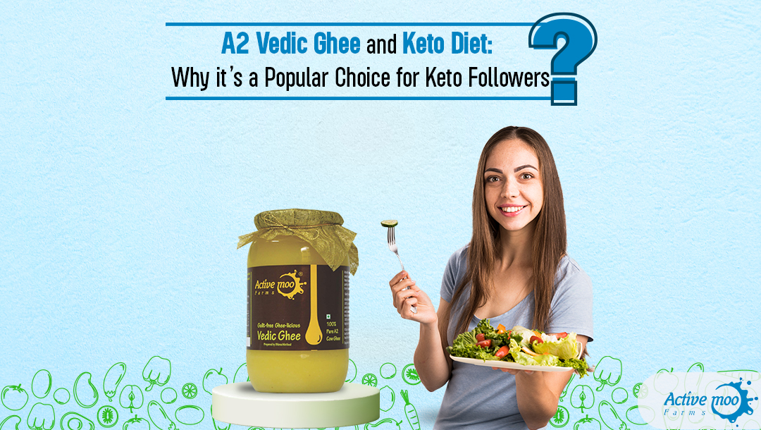 a girl with a2 vedic ghee jar